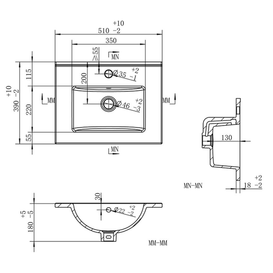 Ruby Bentley 510mm Floor Standing 2 Door Basin Unit & Basin - Oak - RUBY107486 - Bathroom Shack