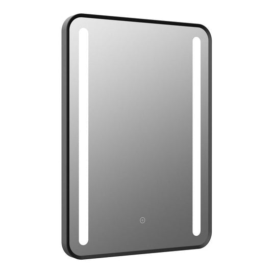 Ruby Birdie 500x700mm Rounded Front-Lit LED Mirror - Black - RUBY108103 - Bathroom Shack