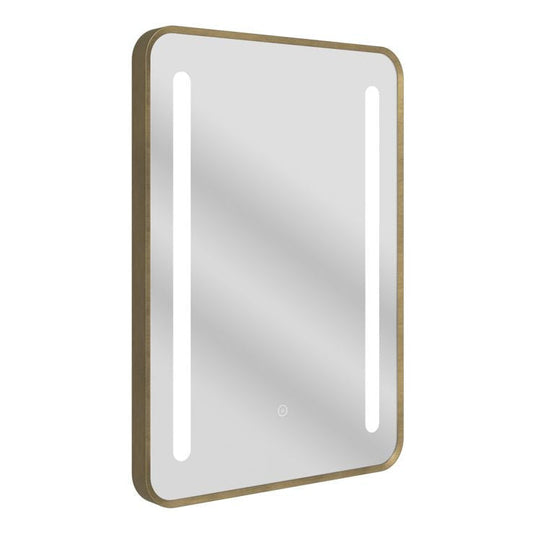 Ruby Birdie 500x700mm Rounded Front-Lit LED Mirror - Brushed Bronze - RUBY109010 - Bathroom Shack
