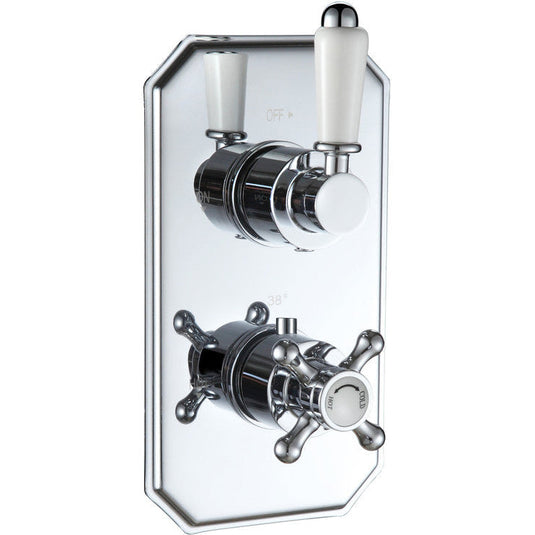 Ruby Brody Traditional Lever Thermostatic Single Outlet Shower Valve - Chrome - RUBY105883 - Bathroom Shack