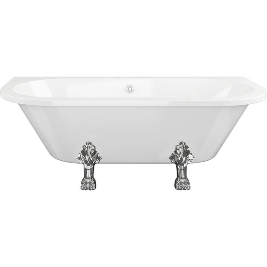 Ruby Cali Freestanding Back To Wall 1700x800x600mm 2TH Bath w/Feet - White - RUBY102813 - Bathroom Shack