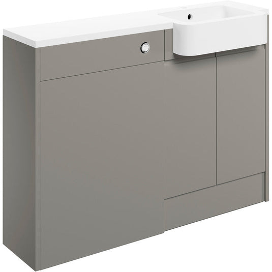 Ruby Chase 1242mm Basin & WC Unit Pack (LH) - Pearl Grey Gloss - RUBY107123 - Bathroom Shack