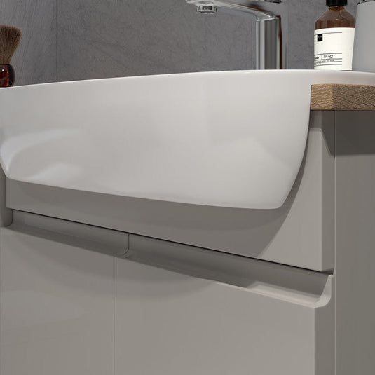 Ruby Chase 1242mm Basin & WC Unit Pack (LH) - Pearl Grey Gloss - RUBY107123 - Bathroom Shack