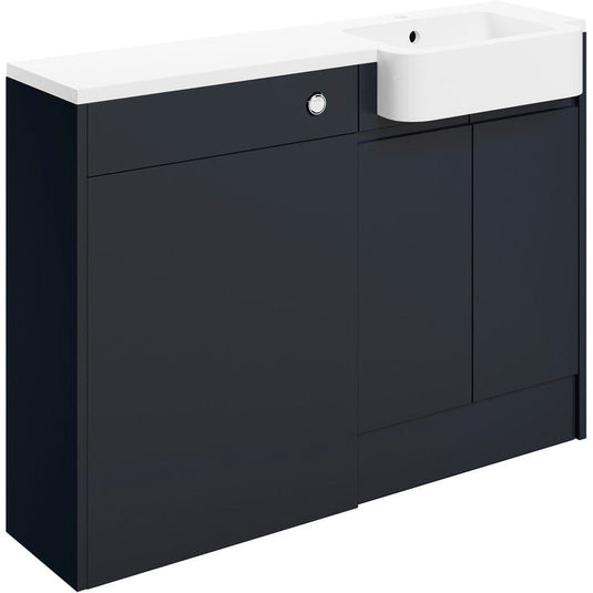 Ruby Chase 1242mm Basin & WC Unit Pack (RH) - Matt Indigo Blue - RUBY107104 - Bathroom Shack