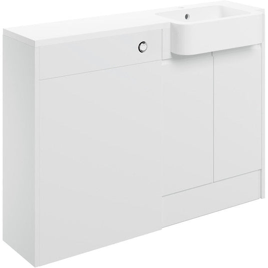 Ruby Chase 1242mm Basin & WC Unit Pack (RH) - White Gloss - RUBY107131 - Bathroom Shack