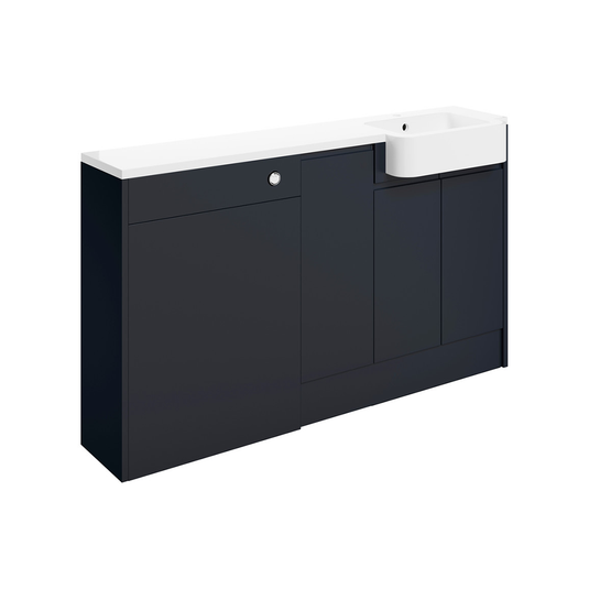 Ruby Chase 1542mm Basin / WC & 1 Door Unit Pack (LH) - Matt Indigo Blue - RUBY107108 - Bathroom Shack