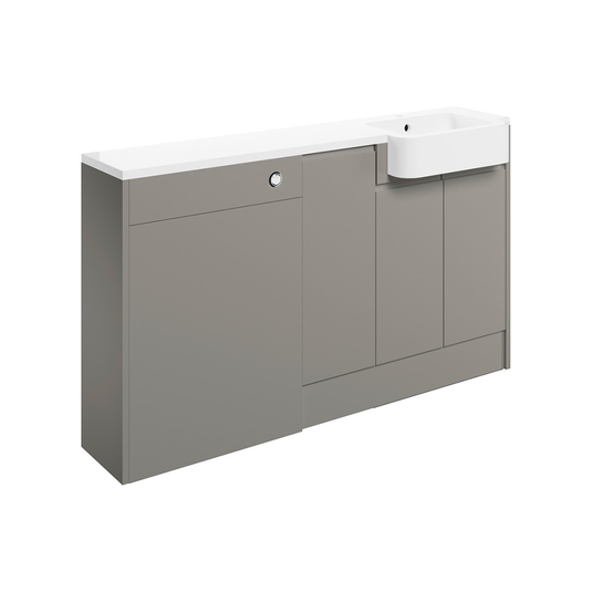 Ruby Chase 1542mm Basin / WC & 1 Door Unit Pack (LH) - Pearl Grey Gloss - RUBY107126 - Bathroom Shack