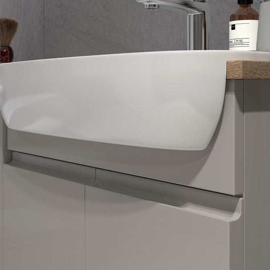 Ruby Chase 1542mm Basin / WC & 1 Door Unit Pack (LH) - Pearl Grey Gloss - RUBY107126 - Bathroom Shack