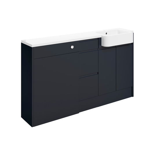 Ruby Chase 1542mm Basin / WC & 3 Drawer Unit Pack (LH) - Matt Indigo Blue - RUBY107111 - Bathroom Shack