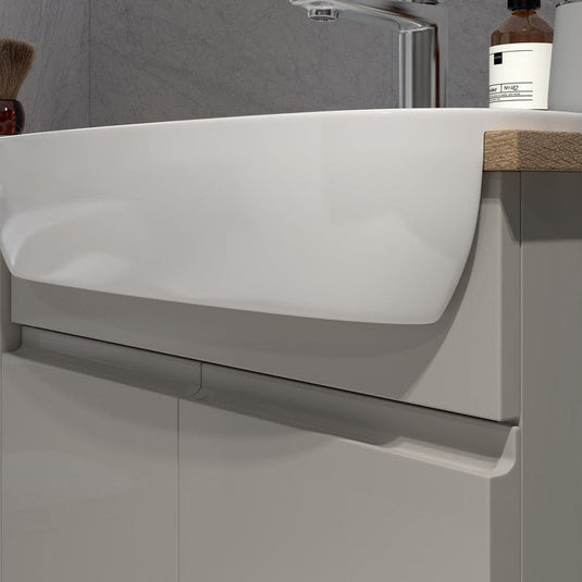 Ruby Chase 1542mm Basin / WC & 3 Drawer Unit Pack (RH) - Pearl Grey Gloss - RUBY107128 - Bathroom Shack