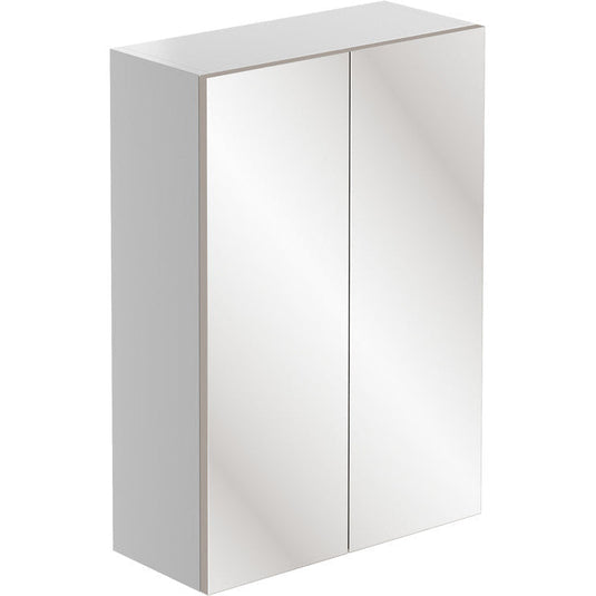 Ruby Chase 500mm 2 Door Mirrored Wall Unit - White Gloss - RUBY2802 - Bathroom Shack