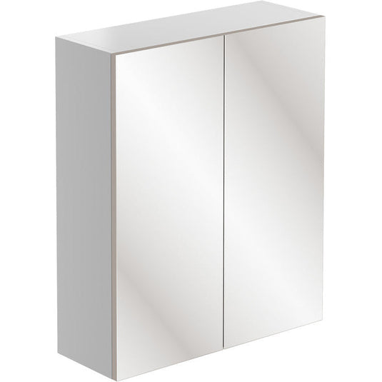 Ruby Chase 600mm 2 Door Mirrored Wall Unit - White Gloss - RUBY2803 - Bathroom Shack