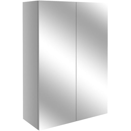 Ruby Cleo 500mm Mirrored Wall Unit - Light Grey Gloss - RUBY2640 - Bathroom Shack