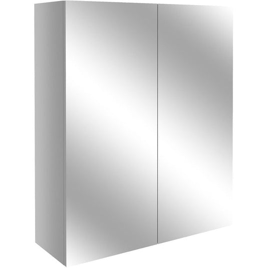 Ruby Cleo 600mm Mirrored Wall Unit - Light Grey Gloss - RUBY2641 - Bathroom Shack