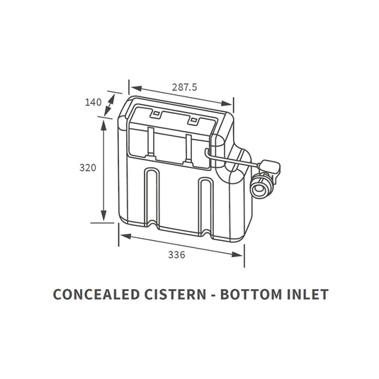 Ruby Concealed Cistern (Bottom Inlet) - RUBY106301 - Bathroom Shack