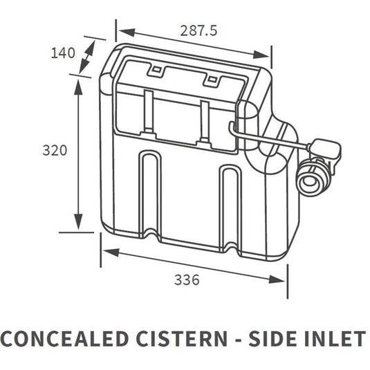 Ruby Concealed Cistern (Side Inlet) - RUBY106302 - Bathroom Shack