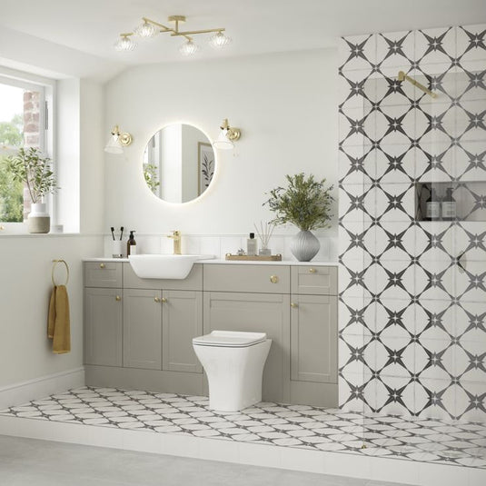 Ruby Cookie 1242mm Basin & WC Unit Pack (LH) - Matt Latte - RUBY107059 - Bathroom Shack
