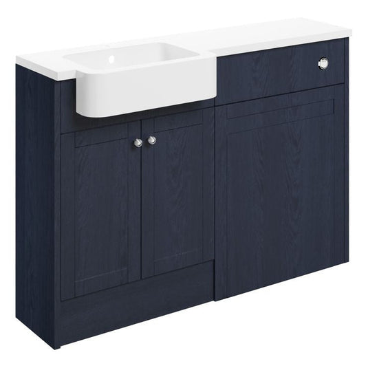 Ruby Cookie 1242mm Basin & WC Unit Pack (RH) - Indigo Ash - RUBY107051 - Bathroom Shack