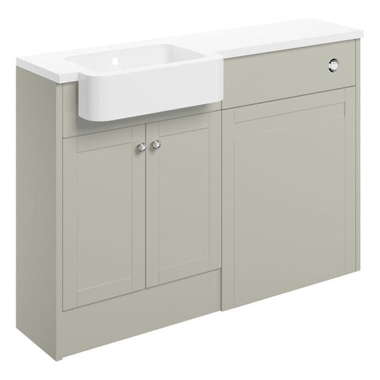 Ruby Cookie 1242mm Basin & WC Unit Pack (RH) - Matt Latte - RUBY107060 - Bathroom Shack