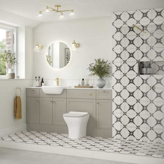 Ruby Cookie 1242mm Basin & WC Unit Pack (RH) - Matt Latte - RUBY107060 - Bathroom Shack