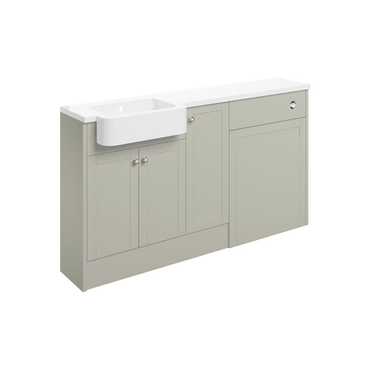 Ruby Cookie 1542mm Basin / WC & 1 Door Unit Pack (RH) - Matt Latte - RUBY107063 - Bathroom Shack