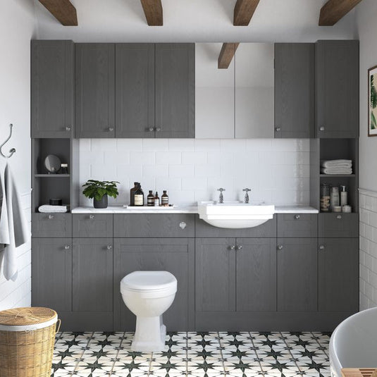 Ruby Cookie 500mm WC Unit - Grey Ash - RUBY104054 - Bathroom Shack
