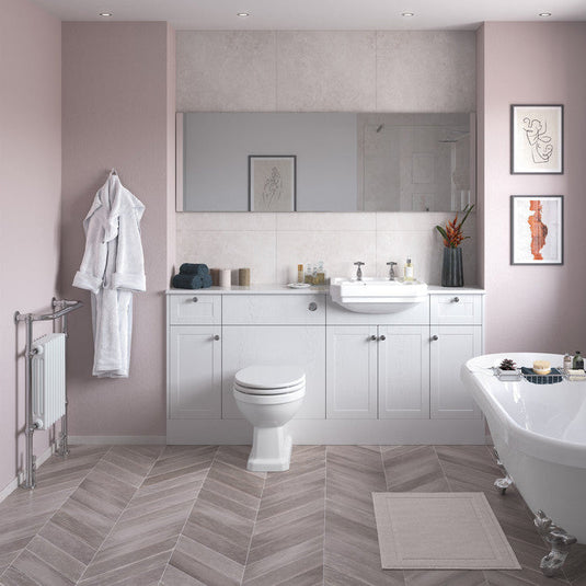 Ruby Cookie 500mm WC Unit - Satin White Ash - RUBY104056 - Bathroom Shack
