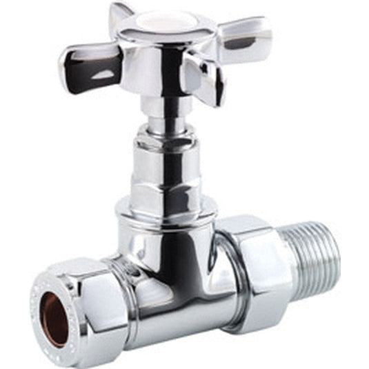 Ruby Crosshead Radiator Valves - Straight - RUBY103024 - Bathroom Shack