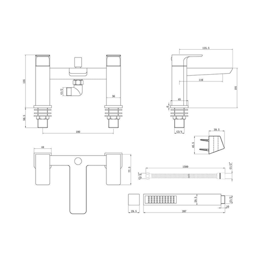 Ruby Ghost Bath/Shower Mixer - Chrome - RUBY105729 - Bathroom Shack