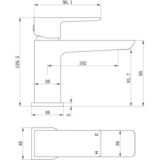 Ruby Ghost Cloakroom Basin Mixer & Waste - Brushed Brass - RUBY105808 - Bathroom Shack