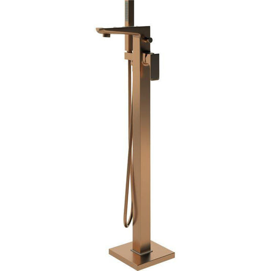 Ruby Ghost Floor Standing Bath/Shower Mixer - Brushed Bronze - RUBY108998 - Bathroom Shack