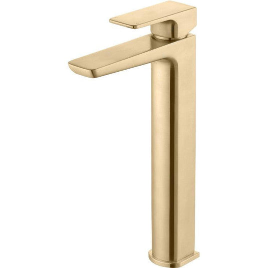 Ruby Ghost Tall Basin Mixer - Brushed Brass - RUBY105812 - Bathroom Shack