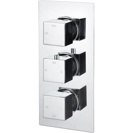 Ruby Hazel Thermostatic Two Outlet Triple Shower Valve - Chrome - RUBY105845 - Bathroom Shack