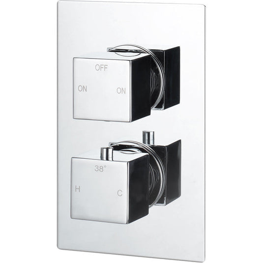 Ruby Hazel Thermostatic Two Outlet Twin Shower Valve - Chrome - RUBY105840 - Bathroom Shack