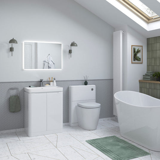 Ruby Honey 550mm Floor Standing WC Unit - White Gloss - RUBY96054 - Bathroom Shack