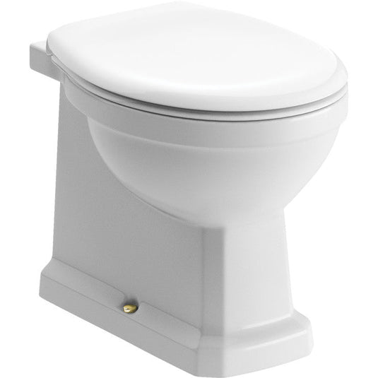 Ruby Ivy Back To Wall WC & Soft Close Seat w/Brushed Brass Finishes - RUBY106869 - Bathroom Shack
