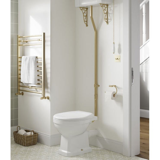 Ruby Ivy Back To Wall WC & Soft Close Seat w/Brushed Brass Finishes - RUBY106869 - Bathroom Shack