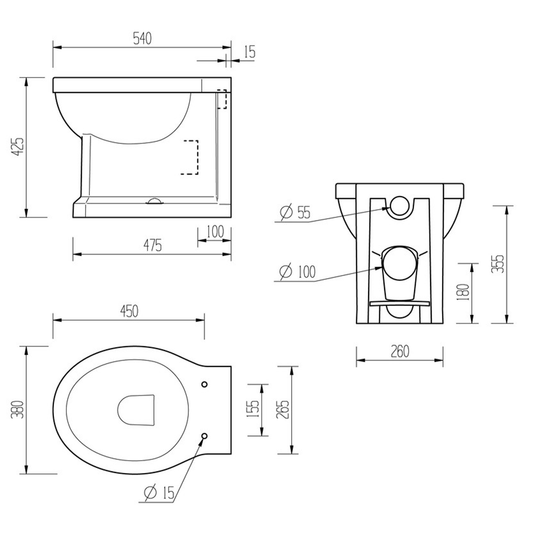 Ruby Ivy Back To Wall WC & Soft Close Seat w/Brushed Brass Finishes - RUBY106869 - Bathroom Shack