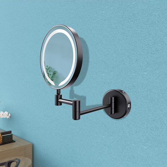 Ruby Josie Round LED Cosmetic Mirror - Black - RUBY107588 - Bathroom Shack