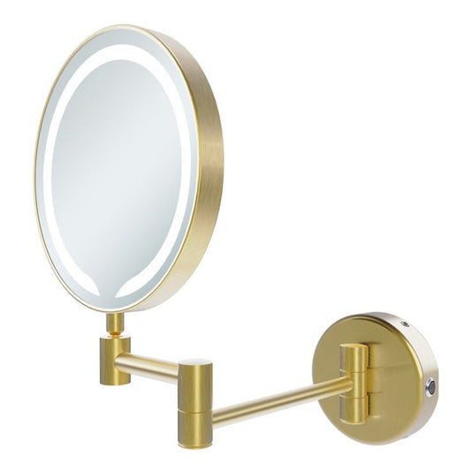 Ruby Josie Round LED Cosmetic Mirror - Brushed Brass - RUBY107589 - Bathroom Shack