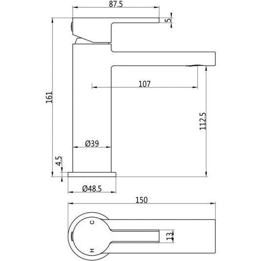 Ruby King Basin Mixer - Chrome - RUBY108091 - Bathroom Shack