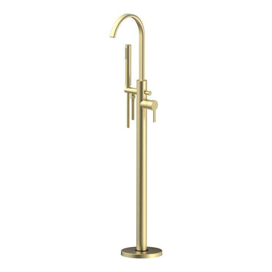 Ruby King Floor Standing Bath/Shower Mixer - Brushed Brass - RUBY108102 - Bathroom Shack