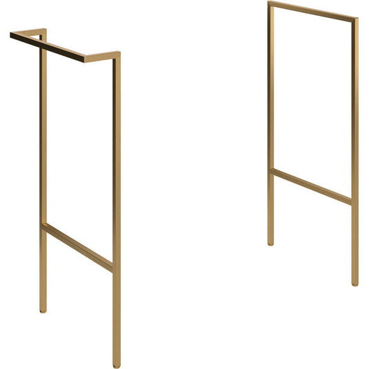 Ruby Kobe Optional Frame with Integrated Towel Rail - Brushed Brass - RUBY106874 - Bathroom Shack