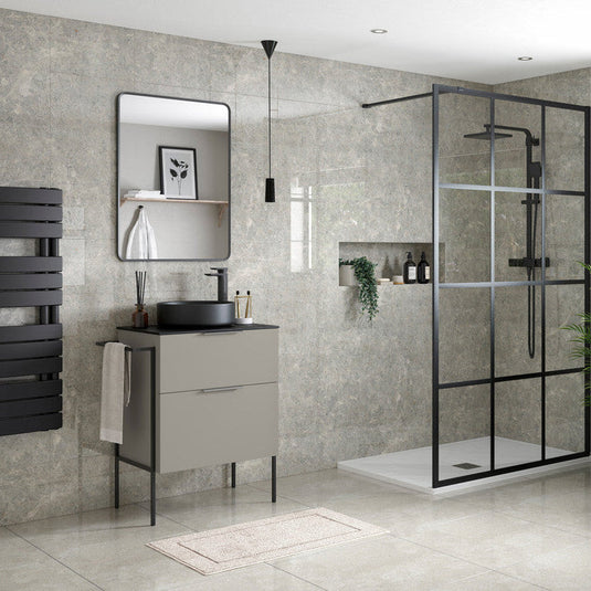 Ruby Kobe Optional Frame with Integrated Towel Rail - Chrome - RUBY106875 - Bathroom Shack