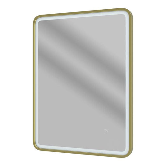 Ruby Maggie 600mm Rectangle Front-Lit LED Mirror - Brushed Brass - RUBY109012 - Bathroom Shack