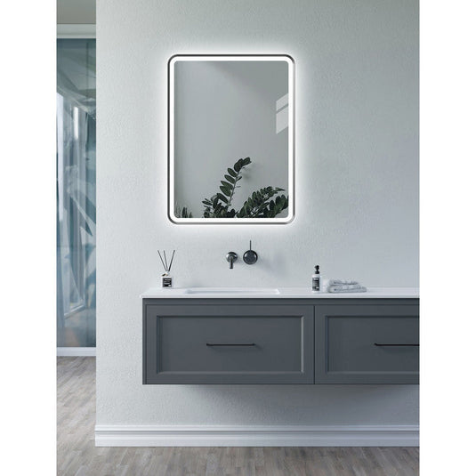 Ruby Maggie 600mm Rectangle Front-Lit LED Mirror - Matt Black - RUBY106270 - Bathroom Shack