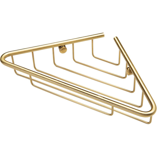 Ruby Maisie 1-Tier Corner Shower Caddy - Brushed Brass - RUBY105486 - Bathroom Shack