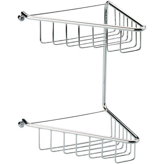 Ruby Maisie 2-Tier Corner Shower Caddy - Chrome - RUBY101697 - Bathroom Shack