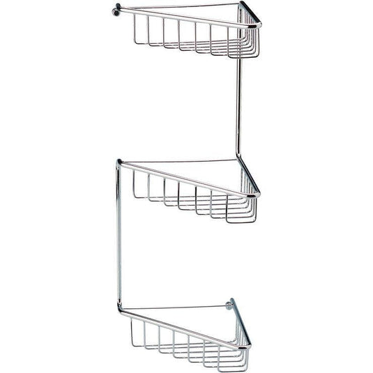 Ruby Maisie 3-Tier Corner Shower Caddy - Chrome - RUBY101698 - Bathroom Shack