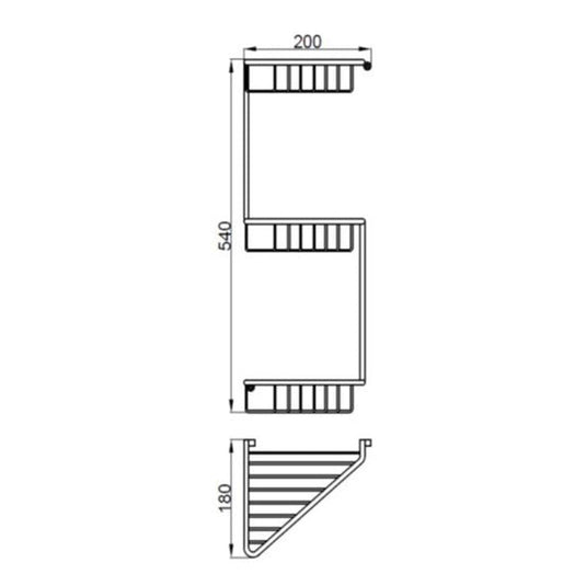 Ruby Maisie 3-Tier Corner Shower Caddy - Chrome - RUBY101698 - Bathroom Shack